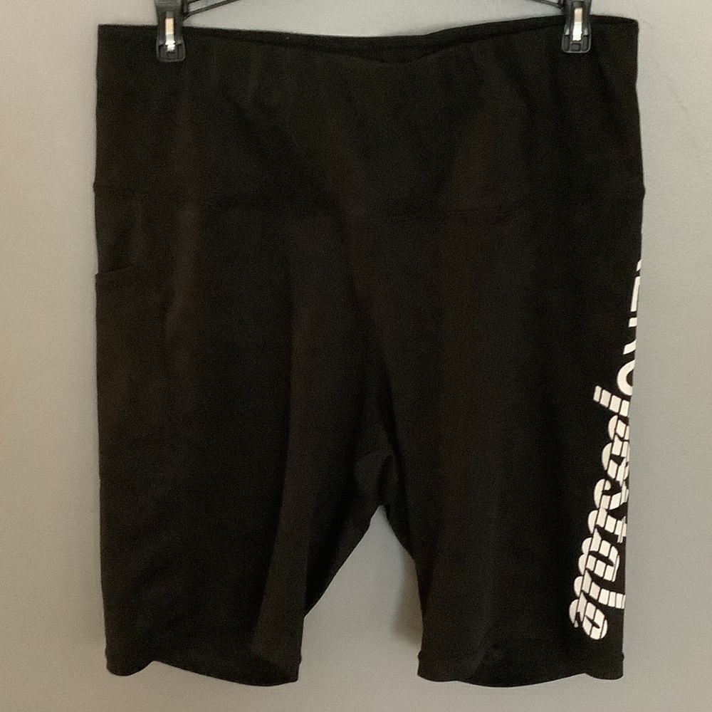 Aeropostale Black Bike Shorts with White Logo